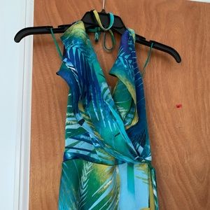 Cache Halter Floral Maxi Dress size S NWT